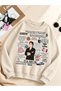 "The Vampire Diaries" Damon Salvatore Printed Cotton 3-Ply Brushed Inside Crew Neck Oversized Sweatshirt