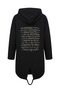 Women's Black Long Hooded Zip Detail Tunic with Sequin Details - 6
