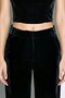 Black Velvet Straight-Leg Pants - 3