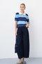 Women's Polo Collar Striped Short-Sleeve Soft-Textured Knit Sweater - 7
