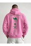 Pink Oversized Hooded Sweatshirt, 100% Cotton