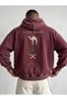 Red Oversized Hooded Sweatshirt, 100% Cotton