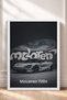 White British Supercar Framed Art Print in a Gray Studio—Car Poster, Wall Decor OTO220 - 3
