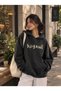 Navy Blue Oversized Hooded Sweatshirt, 100% Cotton
