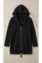 Women's Black Long Hooded Zip Detail Tunic with Sequin Details - 7