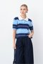 Women's Polo Collar Striped Short-Sleeve Soft-Textured Knit Sweater - 8