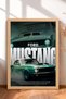 Green Classic American Muscle Car Framed Art Print Car Poster for Garage or Office Wall Decor OTO221