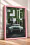 Framed Painting of a Japanese Super Sports Car in Front of Skyscrapers—Car Poster, Wall Decor OTO197 - 2