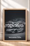 White British Supercar Framed Art Print in a Gray Studio—Car Poster, Wall Decor OTO220 - 3