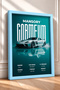 Silver Supercar-Framed Painting on a Turquoise Background—Car Poster for Garage or Office Wall Decor OTO224 - 2
