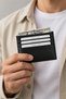 Men's Vegan Leather Card Holder Wallet with 6 Card Slots and a Cash Compartment, Slim, Black - 2