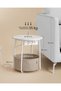 Side table with socket Vasagle White 45x45x50 cm - 5