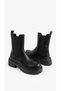 Women's Black Boots with Elastic and Thick Soles - 6