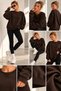 Women's Crew-Neck Oversized Knit Sweatshirt with a Thick-Textured and Soft-Textured Design - 4