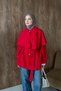 Full Moon Cape Trench Coat, Red - 3