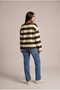 Women's Oversized Long-Sleeve Sweatshirt with a Crew Neck and Wide Stripes - 3