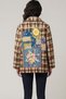 Women's Italian Brown Plaid Coat with Large Buttons and Pockets - 3