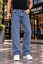 Men's Baggy High Denim Jean Snow Wash Pants - 2