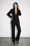 Black Button-Detail Waist-Fitted Jacket and Pants Set - 2