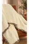 Zuviel Deco Latte Dream Ecru taupe color handmade Designer Blanket 150x200 cm - 4
