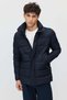 Men's Long Coat with Zipper and Mock Neck - 3