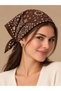 Mocha Paisley – Brown Shawl-Patterned Bandana Scarf, 50×50 cm - 4