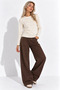 Women's Beige Crew Neck Long Sleeve Blouse - 4