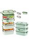 3-Tier Stainless Steel Food Container with Leak-Proof Lid, Travel Tote, and Thermal Bag - 7