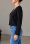 Thick-Textured Modal V-Neck Short Blouse MY3535 - 3