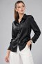 ALFATEKS Women's Satin Shirt, Long-Sleeved, Drapey, Relaxed Fit, Classic Collar, Button-Down - 3