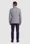 Gray Crepe Micro-Patterned Houndstooth Classic-Collar Blazer Jacket - 2