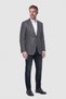 Coffee-Colored Blazer with Micro-Patterned Houndstooth and Classic Collar - 5
