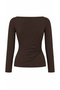 Women's Ruched Boat Neck Sweater - 5