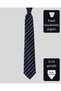 Classic Black Tie with Blue and Gray Stripes – 8 cm wide - 4