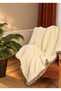 Zuviel Deco Latte Dream Ecru taupe color handmade Designer Blanket 150x200 cm - 2