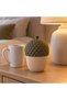 Ribbed Acorn Trinket Box 12 cm with Textured Screw Lid, Beige & Olive, Beige Olive - 4