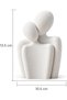 Couple Figurine 13.5 cm, Minimalist Abstract Love Statue of Two Embracing Figures, White - 2