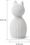 Minimalist Cat Figurine 8.6 cm, Ribbed Scandinavian Statue, Small Modern Sculpture for Shelf, White - 2