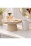 Ribbed Pedestal Tray with Hidden Twist-Lock Compartment 24 cm, Beige - 3