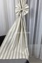 Kitchen Curtain, Closely Pleated, 1/3 Striped Pattern (Taupe Color), Ruffled, Rustic Short Drapery Curtain - 4