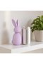 Minimalist Bunny Figurine 17 cm, Ribbed Scandinavian Rabbit Statue, Nursery and Living Room, Lilac - 2