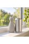 Ribbed Cat Statue 12.4 cm, Modern Minimal Cat Sculpture with Pointed Ears, Shelf and Desk Decor - 4