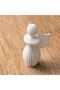 Modern Angel Figurine 13 cm, Ribbed Minimalist Guardian Angel Statue, Light Gray, Light Gray - 6