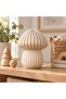 Ribbed Mushroom Decoration 15 cm with Hidden Storage, Cream - 4