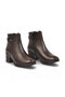 Coffee-Colored Genuine Leather Zip-Up Boots with a Front Design that Are Stylish and Comfortable for Women 92157-1 - 4