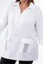 Women's Plus-Size Pocketed, Rhinestone-Embellished, Zippered-Front Shirt - 7