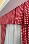 Kitchen Curtain, Closely Pleated, 1/3 Red Gingham, Fringed, Short Curtain Rail, Drapery Curtain, Modern - 6