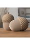 Ribbed Acorn Trinket Box 12 cm with Textured Screw Lid, Caramel - 6