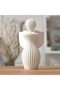 Modern Angel Figurine 13 cm, Ribbed Minimalist Guardian Angel Statue, Light Gray, Light Gray - 5