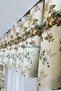 Kitchen Curtain, Closely Pleated, 1/3 Rose Pattern, Indigo with Fringe, Curtain Rail, Short Drapery Curtain, Modern - 3